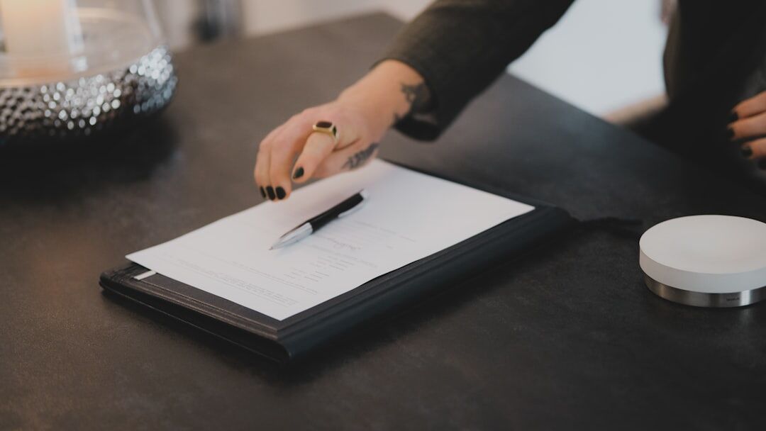person reviewing documents