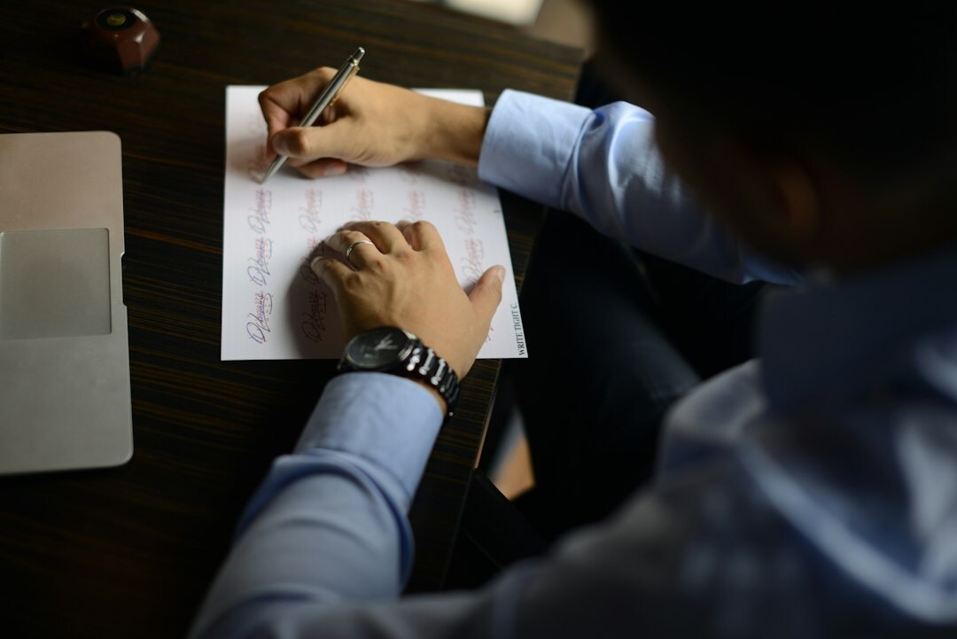 person reviewing insurance papers