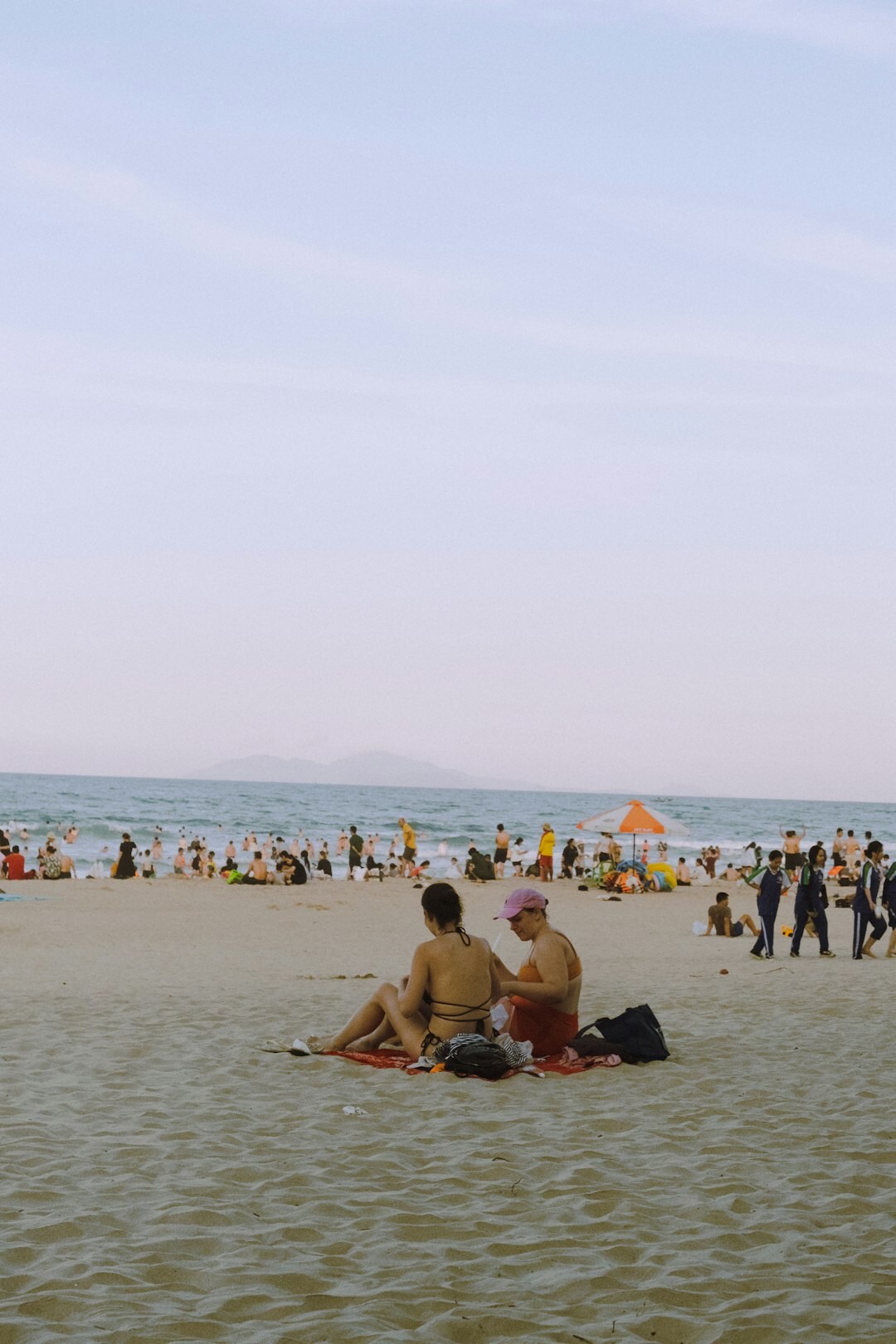 retired couple on sunny beach